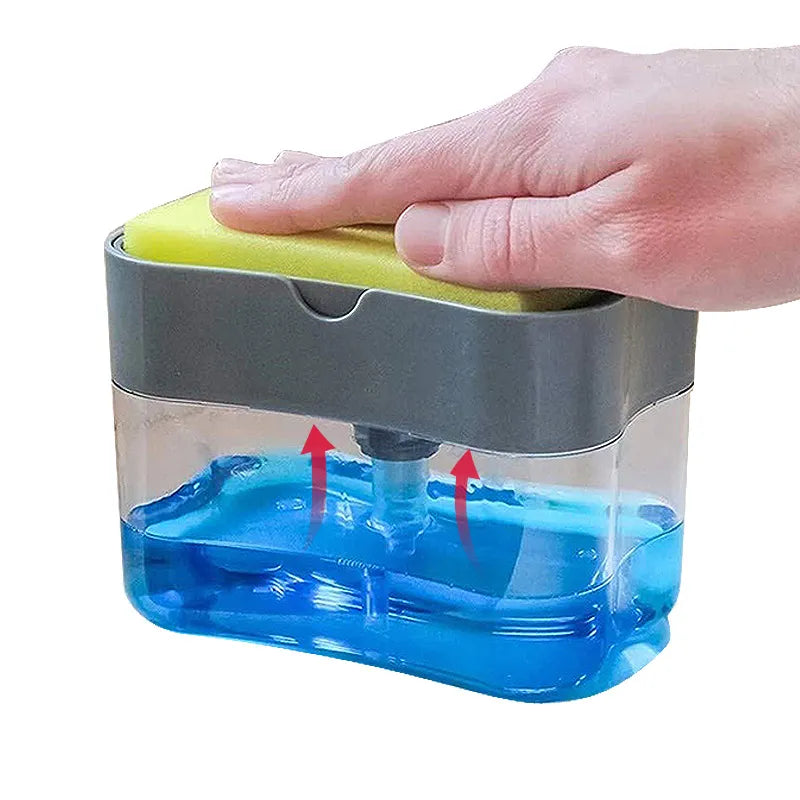 Dishwashing liquid dispenser and sponge holder 