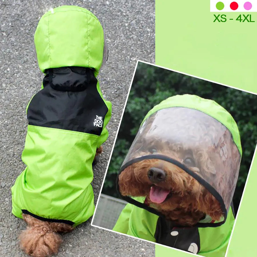 Hooded raincoats for dogs